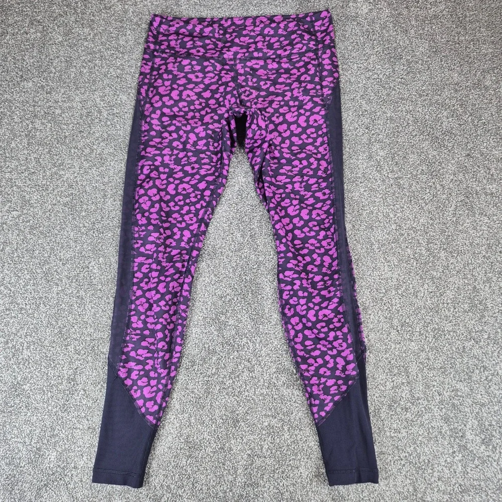 Lululemon Leggings Womens 10 Purple Print Drop It Like It's Hot Compression